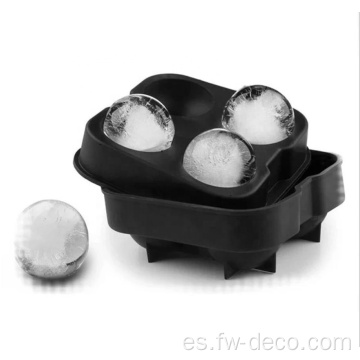 Bola de hielo de silicona negra cuadrada personalizada que hace moho